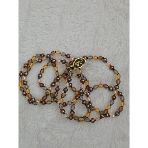 Joan Rivers Classics Collection Czech Crystal Beaded Necklaces Amber & Bronze Se - Picture 3 of 7